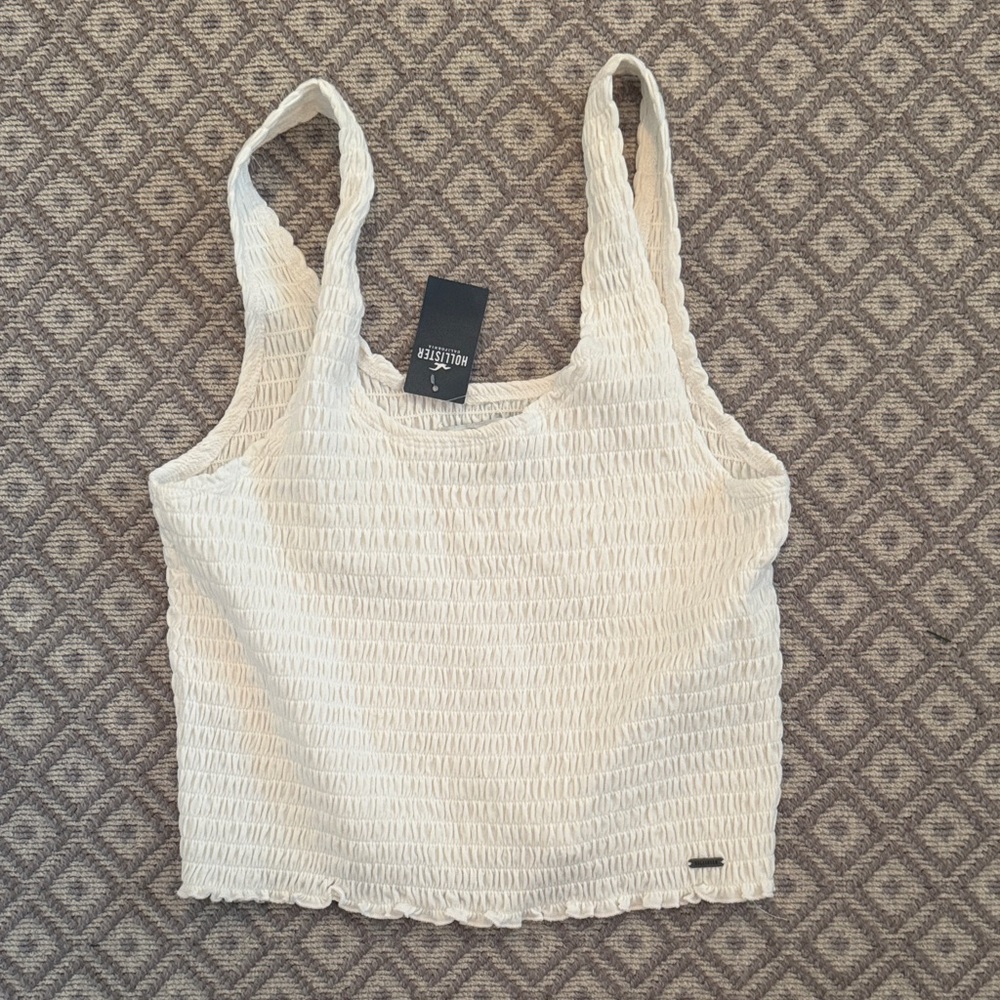Hollister Cream Textured Tank Top